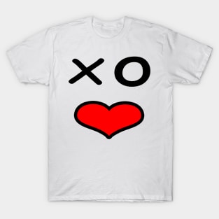 Funny love face -  black and red. T-Shirt